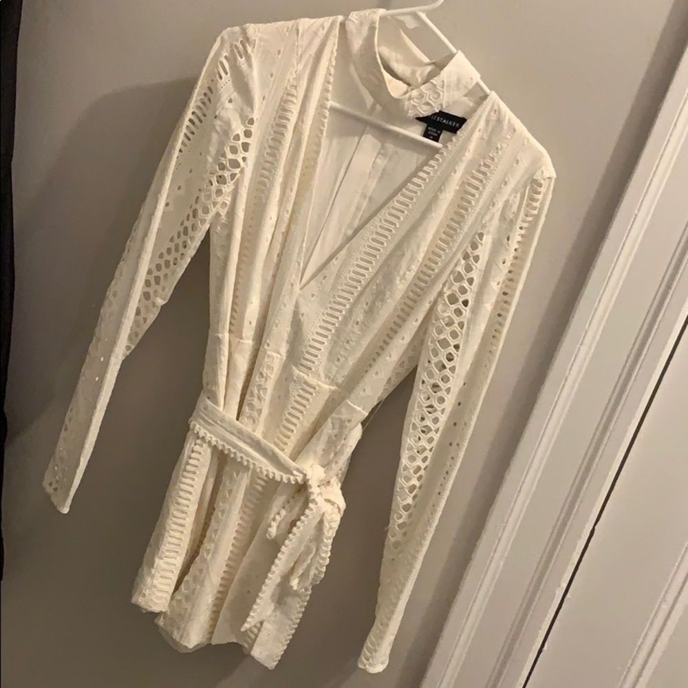White eyelet ROMPER size medium previously owned